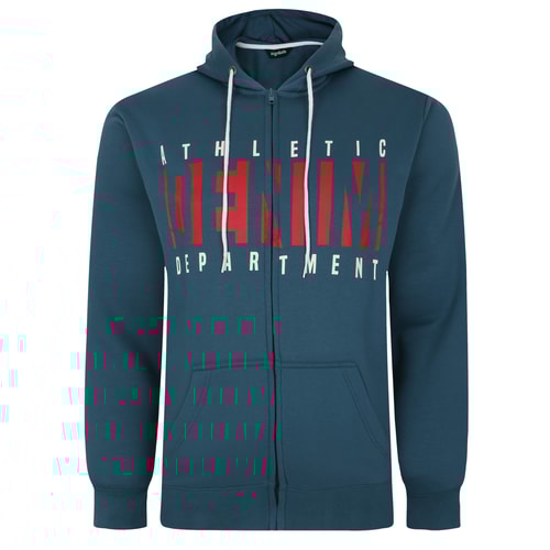 Bigdude Athletic Denim Print Hoody Petrol